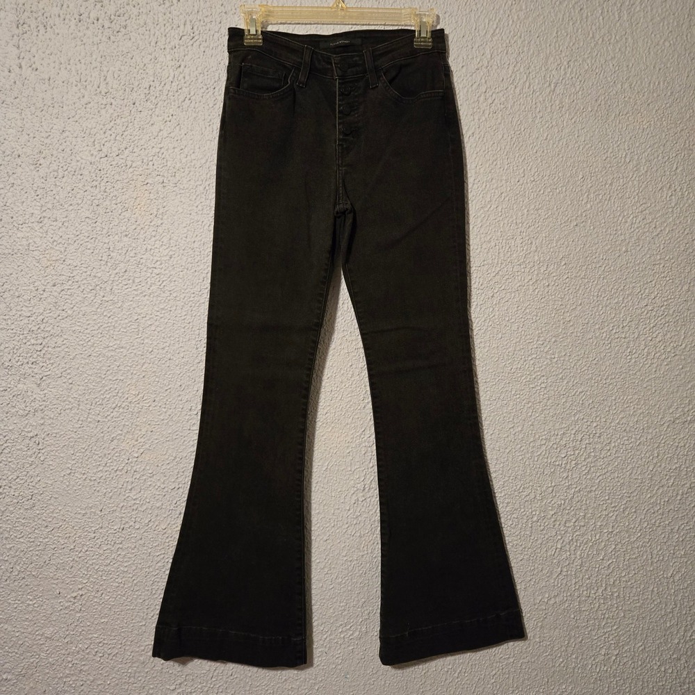 Flying Monkey Retro Super Flare Jeans 26 Black Button Fly 70s Boho Hippie Indie